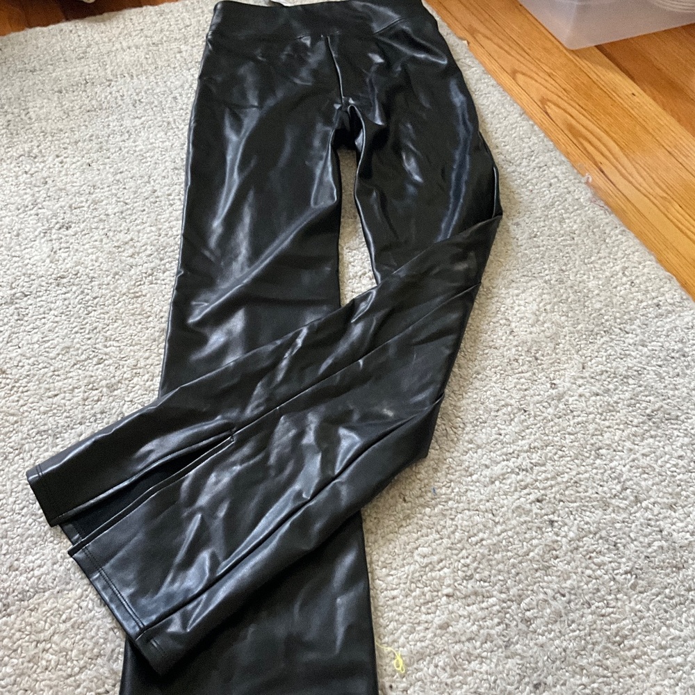 Faux leather spandex style pants